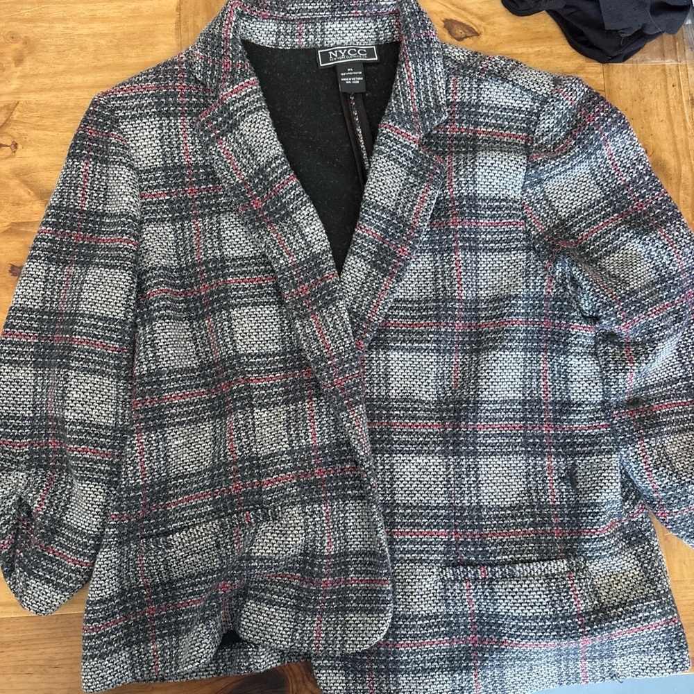 NYCC Gray Plaid Jacket with Red